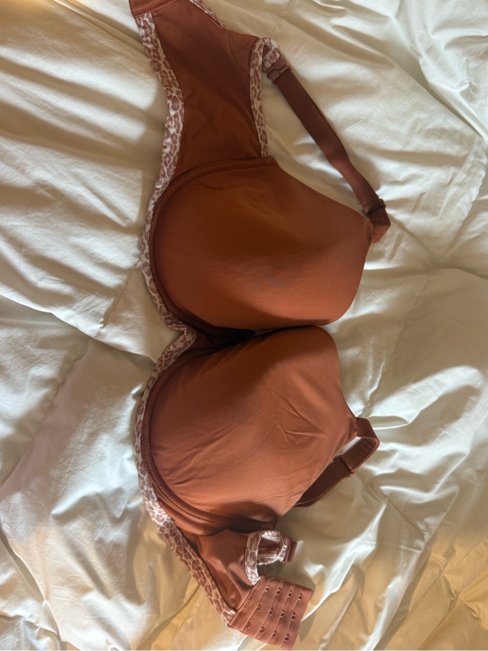 Bare Necessities Rust Bra with Leopard-Print Trim